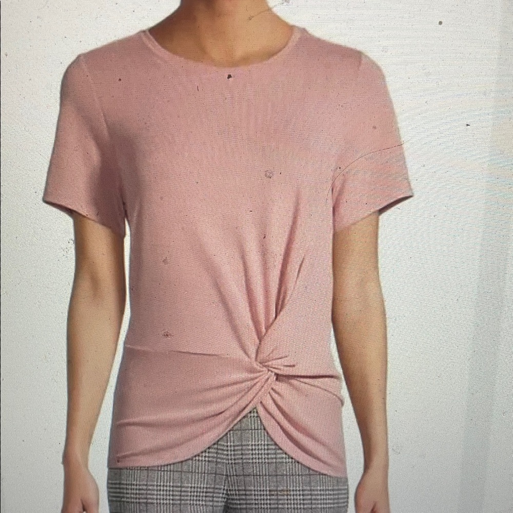 Time and Tru Pink Twist Front Women's Top L